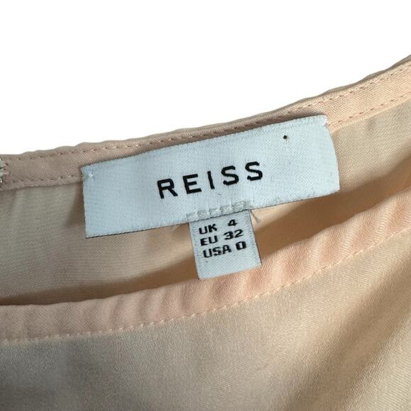 Reiss Islia Ladder-Trim Peach Blush Sleeveless Top - Picture 2 of 9